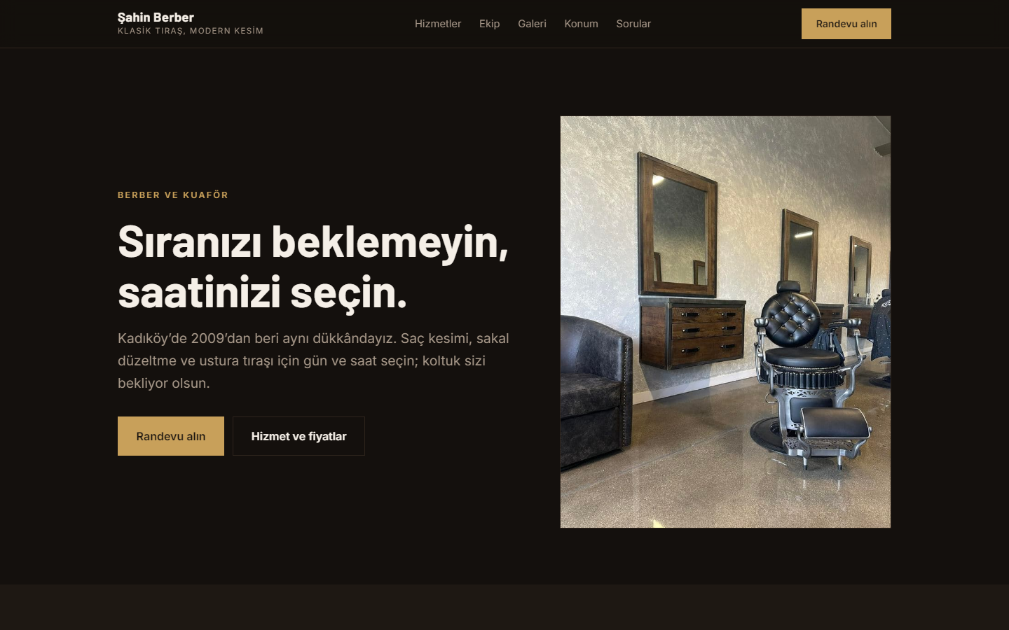 Şahin Berber şablonunun ön izlemesi